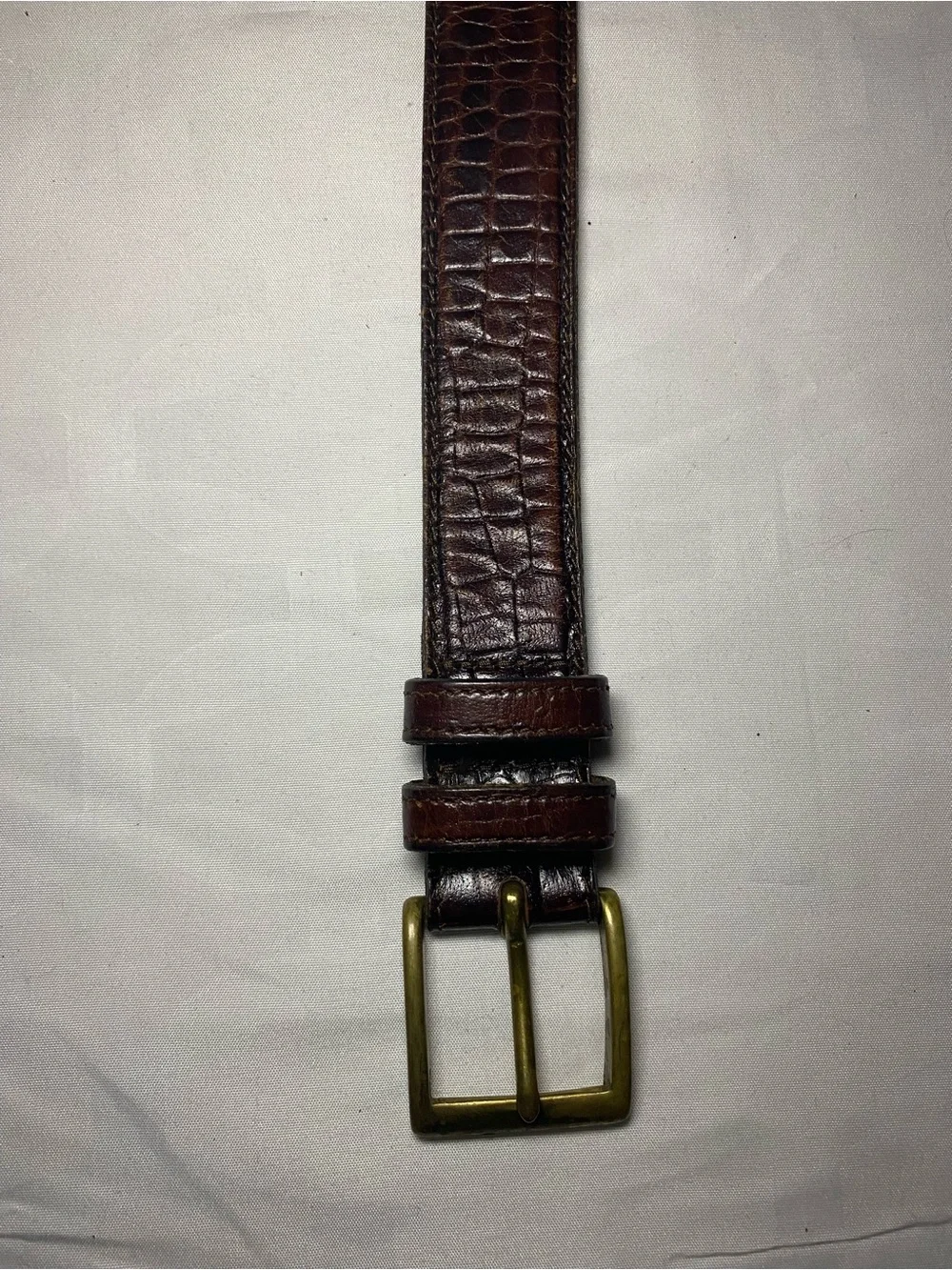 Brooks Brothers Dark Brown Leather Belt with Brass Buckle